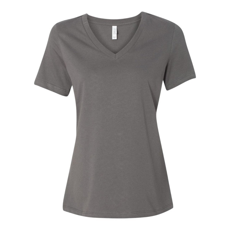 BELLA + CANVAS 6405 Womens Relaxed Jersey V-Neck Tee White S