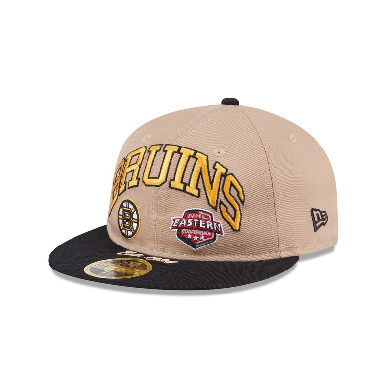 Boston Bruins Camel Retro Crown 59FIFTY Fitted Hat 7
