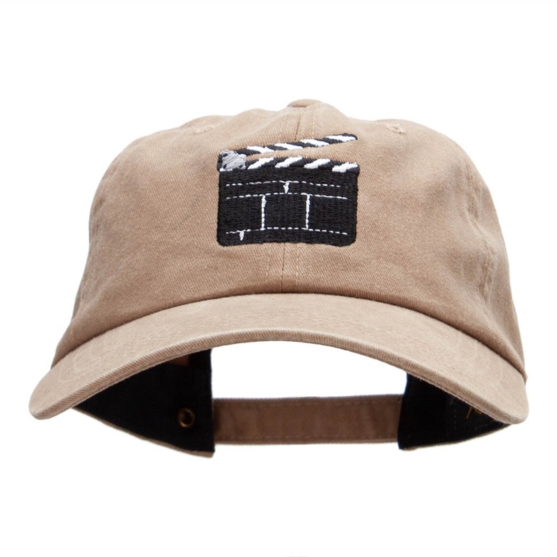 Clapper Board Embroidered Unstructured Cotton Cap Dk Beige One Size