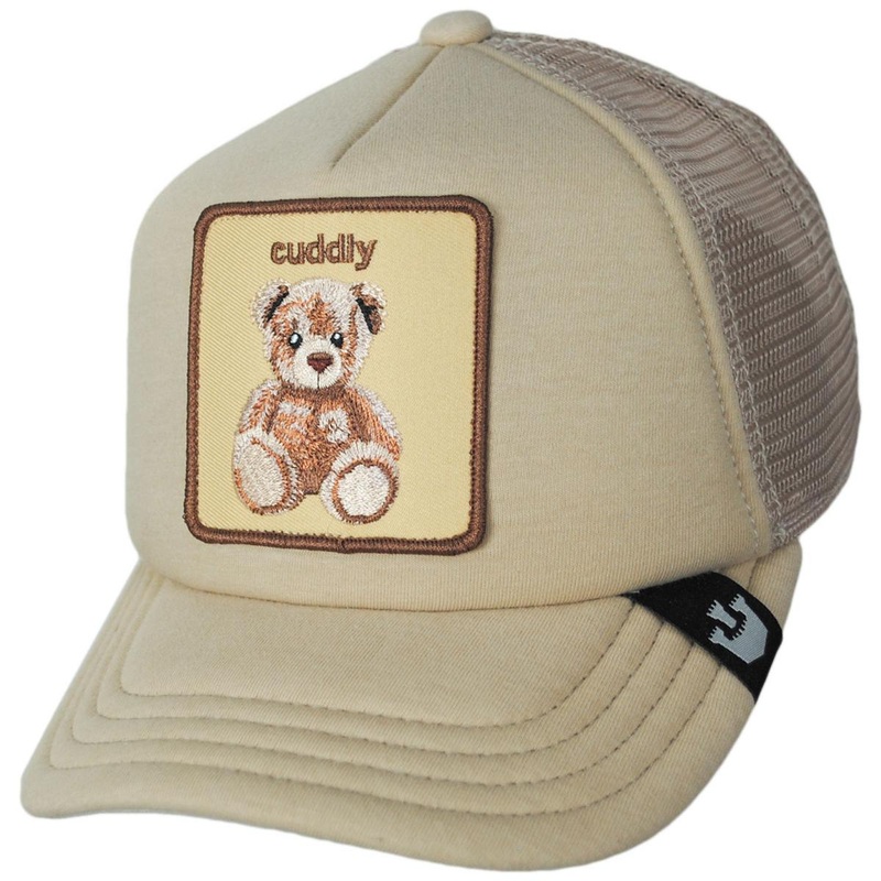 Kid’s Cuddly Mesh Trucker Snapback Baseball Cap KHAKI ADJUSTABLE