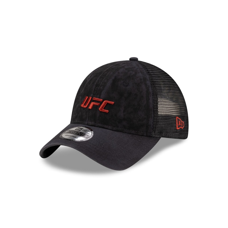 UFC Oil Wash Gray 9TWENTY Trucker Hat One Size