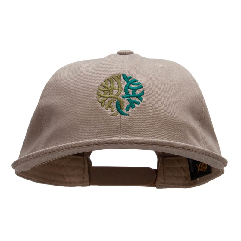 Abstract Tree Unconstructed High Profile Cotton Flat Bill Cap Khaki One Size