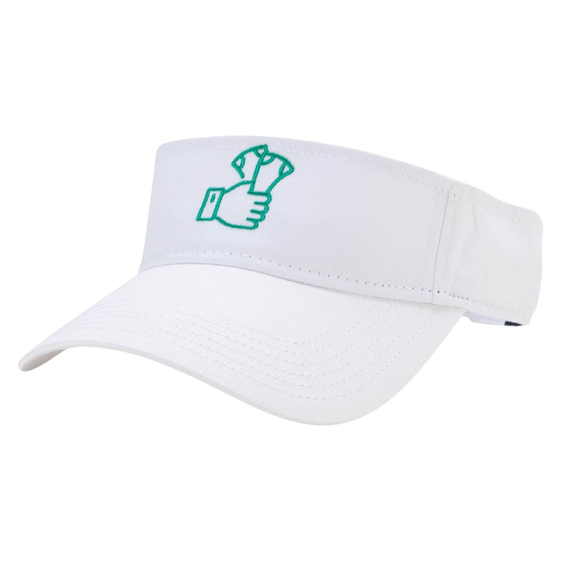 Betting Money Embroidered Cotton Twill Sun Visor White One Size