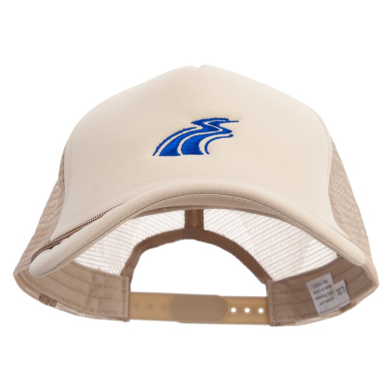 Blue River Illustration Big Size Embroidered Big Foam Mesh Truck Cap Khaki XL-3XL