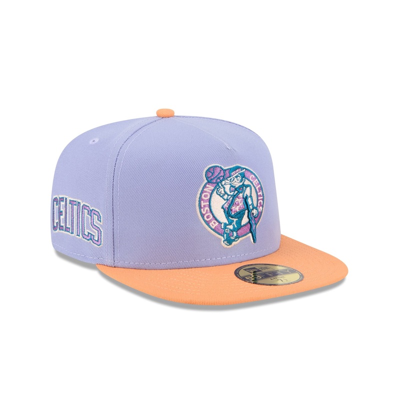 Boston Celtics Lavender 59FIFTY A-Frame Fitted Hat 7