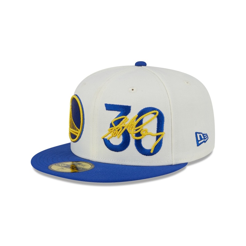 Golden State Warriors Stephen Curry Chrome White 59FIFTY Fitted Hat 7