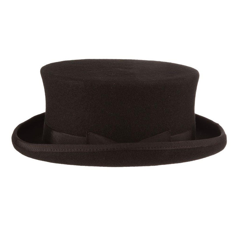 Harwick Structured 4″ Tall Wool Felt Top Hat – Scala Hat Black Small (55 cm)