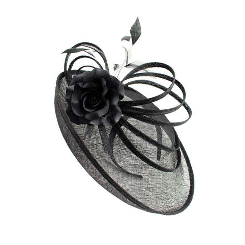 Large Sinamay Fascinator with Loops Accent Black