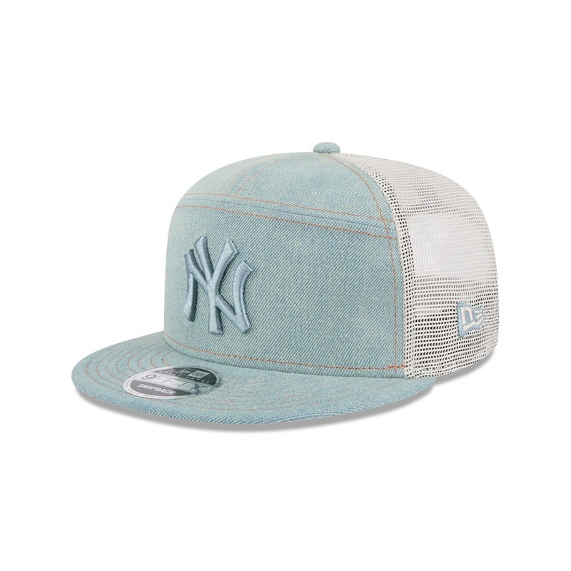 New York Yankees Denim Split Panel 9FIFTY Trucker Hat One Size