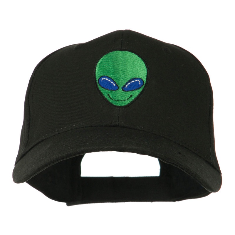 Smile Alien Embroidery Cap Black One Size