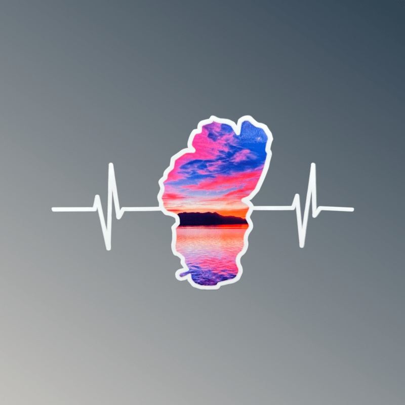 Tahoe Heartbeat – Decal – Sunset