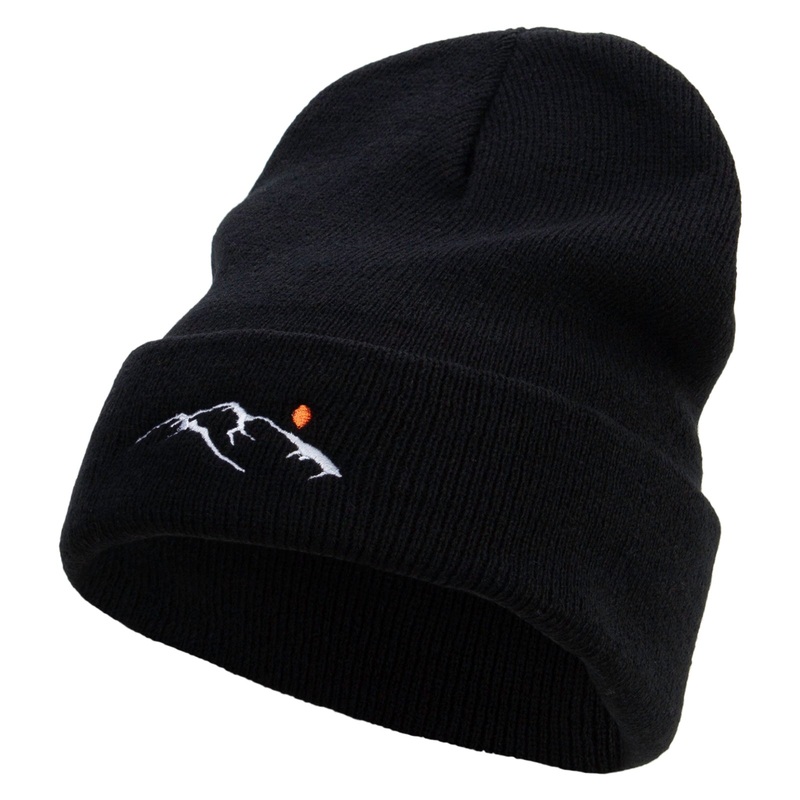 Yosemite Embroidered Big Size Acrylic Long Beanies Black XL-3XL