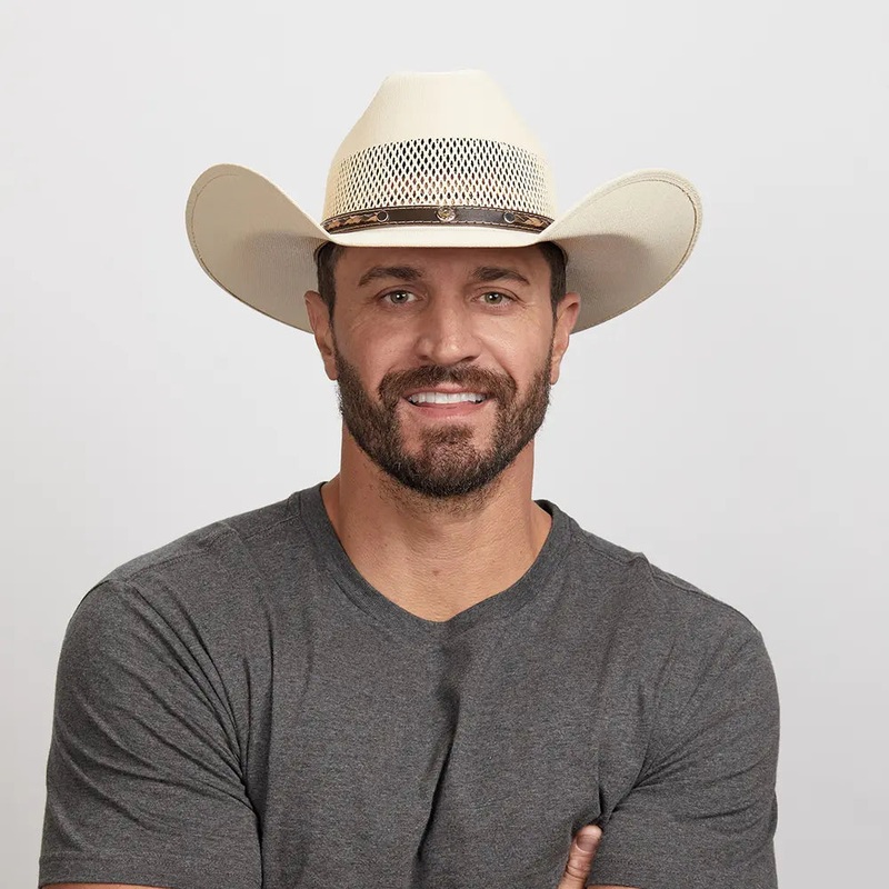 Austin | Mens Straw Cowboy Hat Cream SM