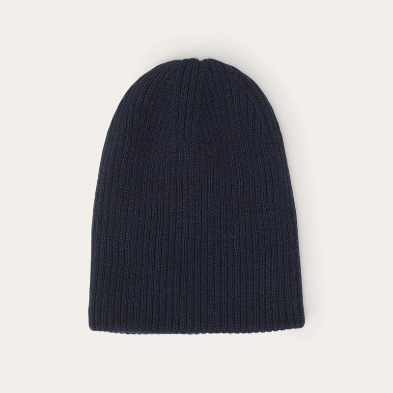 Beanie Reversible Merino Wool Navy/Blue OS