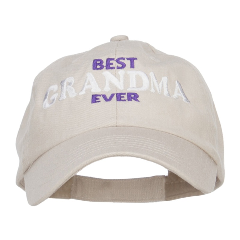 Best Grandma Ever Embroidered Low Cap Stone One Size