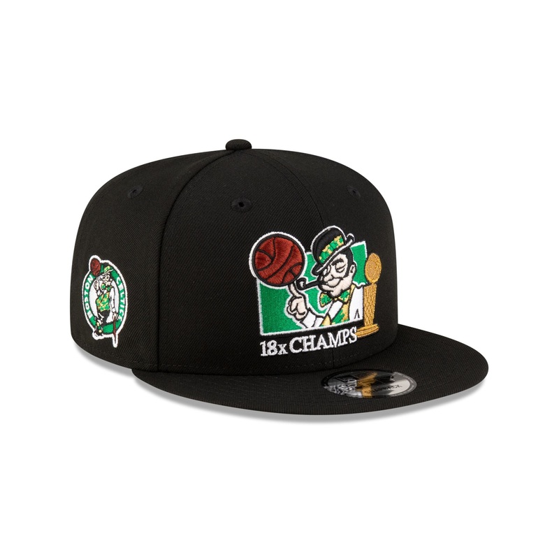Boston Celtics 18x Champs Lucky Black 9FIFTY Snapback Hat One Size