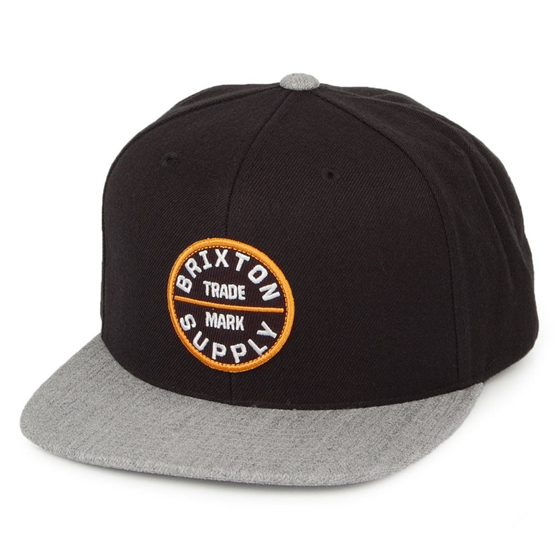 Brixton Hats Oath IV Snapback Cap – Black-Grey Adjustable