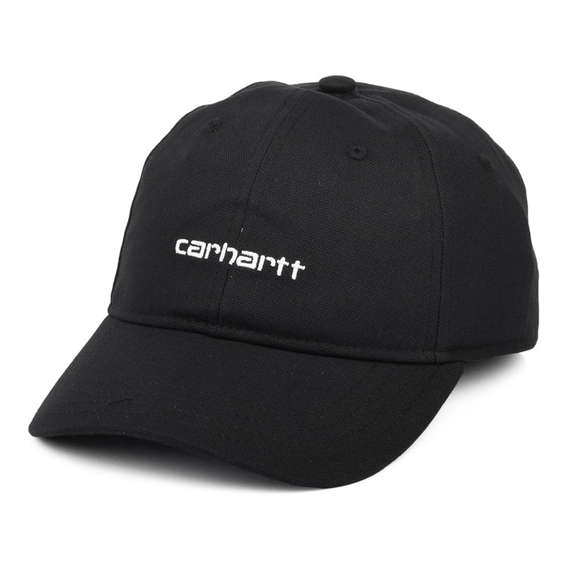 Carhartt WIP Hats Script Cotton Canvas Baseball Cap – Black Adjustable