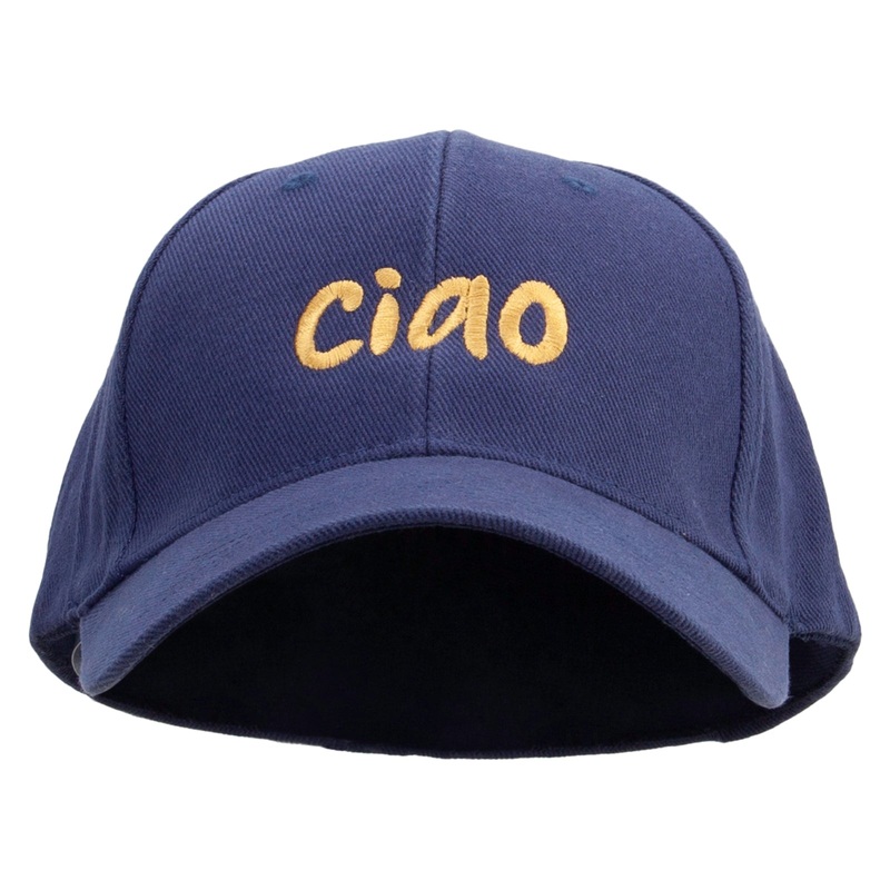 Ciao Embroidered Low Profile Washed Flex Cap Navy One Size
