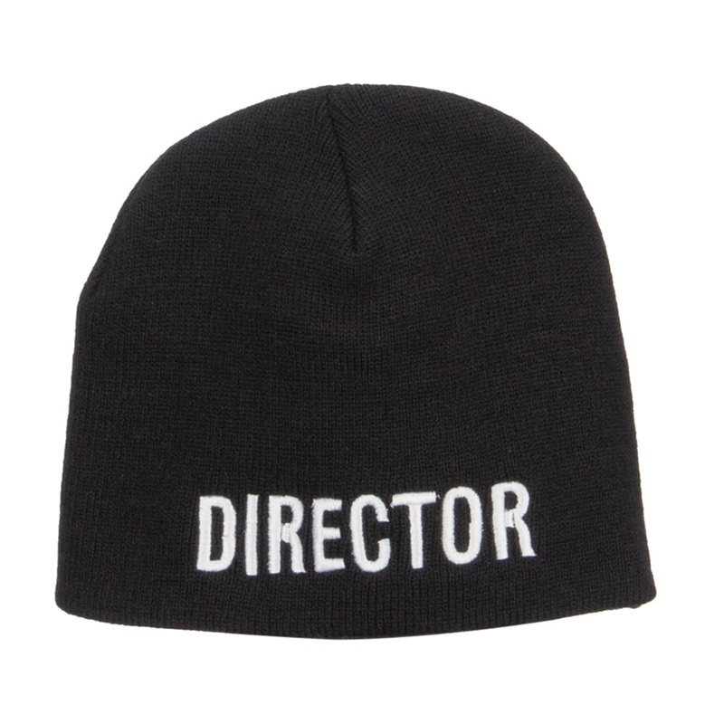Director Embroidered Short Beanie Black One Size