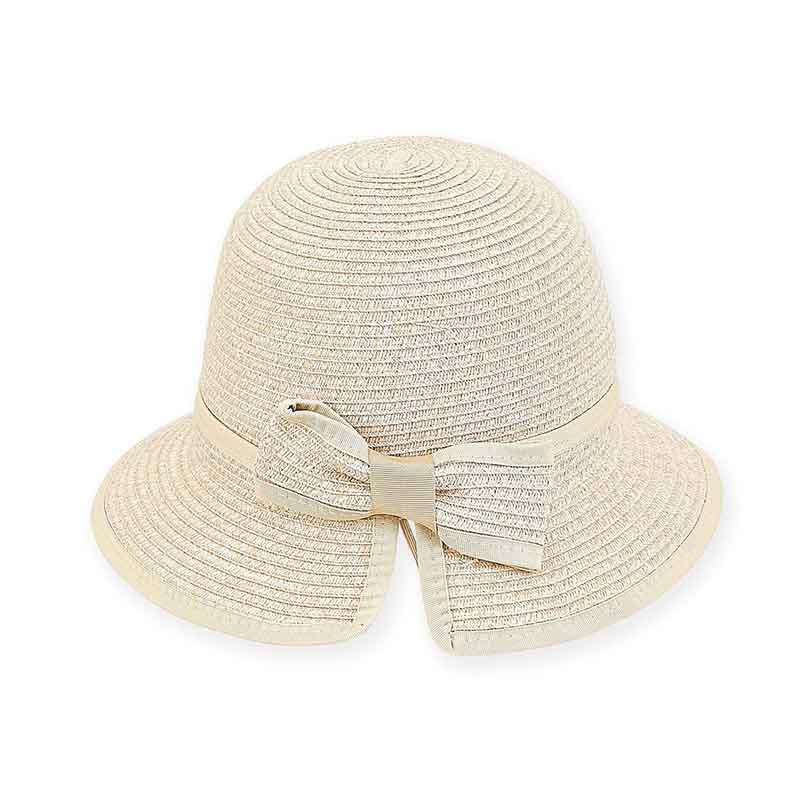 Girl’s Butterfly Brim Summer Hat with Bow – Sunny Dayz Hat Natural