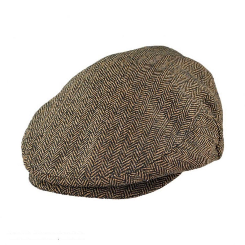 Hooligan Herringbone Wool Blend Ivy Cap BROWN/KHAKI S