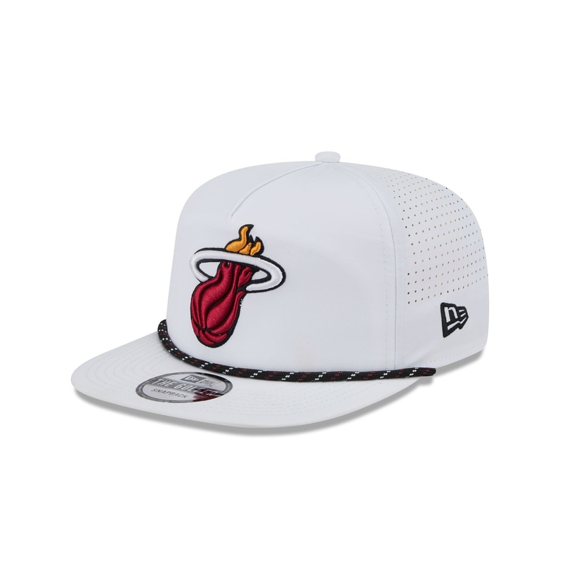 Miami Heat Optic White Performance Rope Golfer Hat One Size