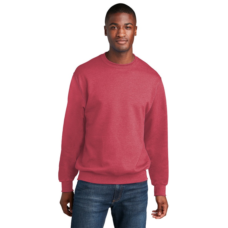 Port & Company PC78 Core Fleece Crewneck Sweatshirt – Heather Red Heather Red S