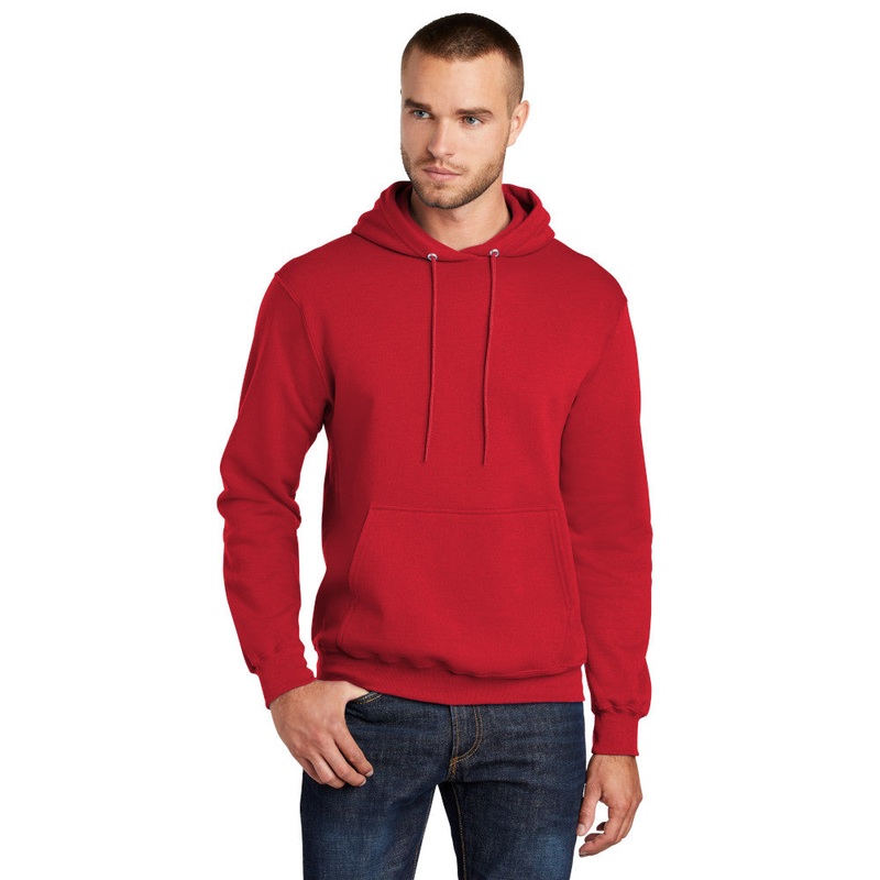Port & Company PC78H Core Fleece Pullover Hooded Sweatshirt – Red Red S