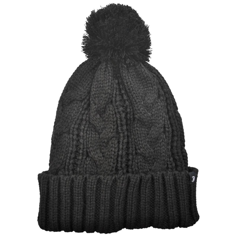Wholesale Brooklyn Pom Knit Beanie Hat B2B Pre-Pack BLACK (12) ONE SIZE FITS MOST