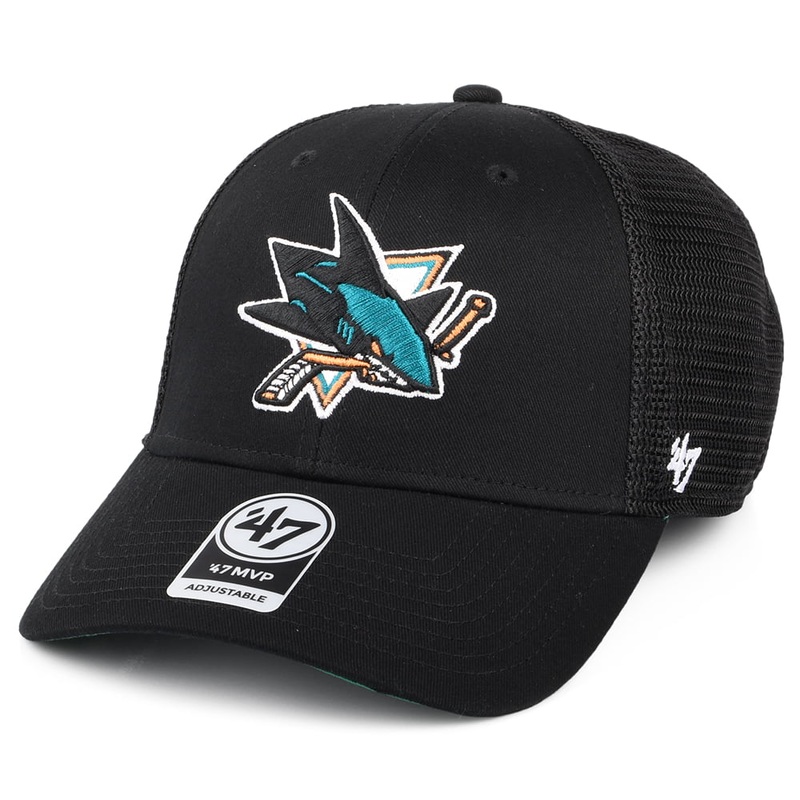 47 Brand San Jose Sharks Trucker Cap – NHL Branson MVP – Black Adjustable