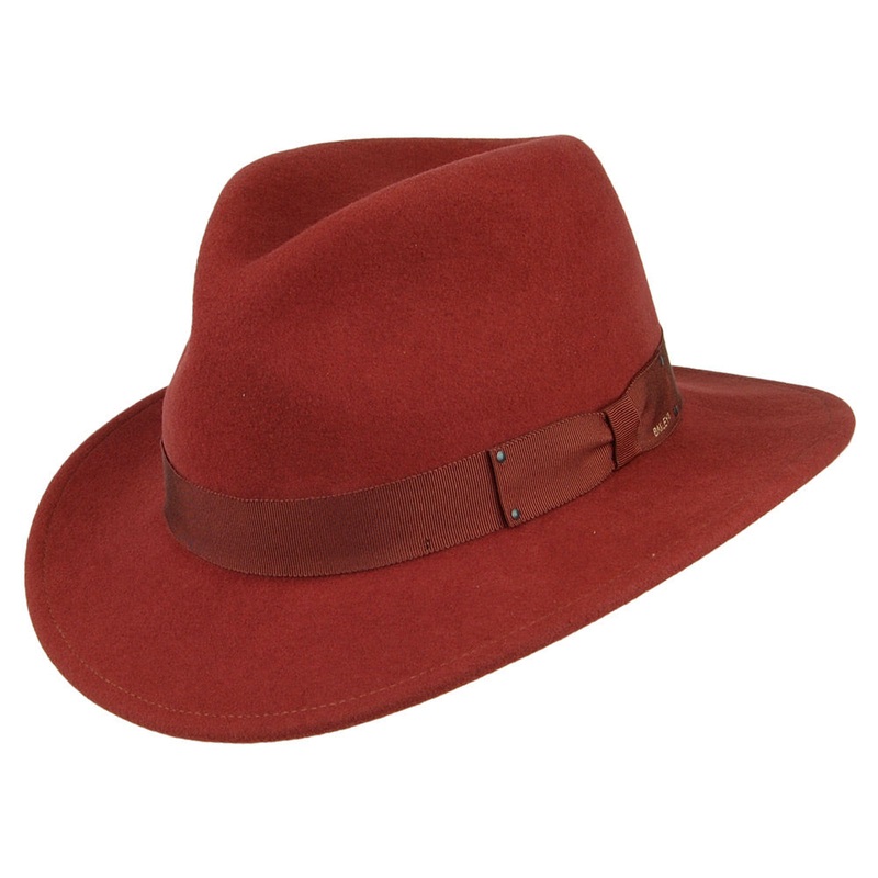 Bailey Hats Curtis Crushable Water Repellent Wool Felt Fedora Hat – Henna S