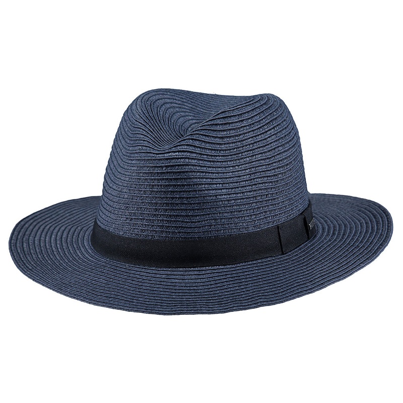 Barts Hats Aveloz Toyo Straw Fedora Hat – Navy Blue S