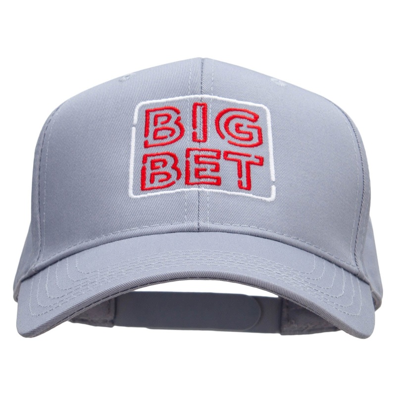 Big Bet Embroidered Six Panels Pro Style Cap Grey One Size