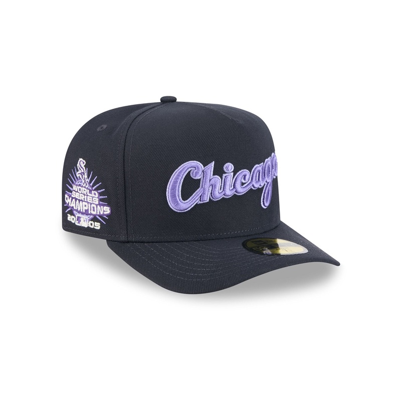 Chicago White Sox Navy Lavender 59FIFTY A-Frame Fitted Hat 7