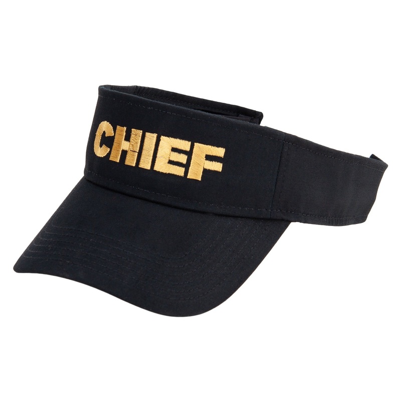 Chief Embroidered Cotton Twill Sun Visor Black One Size