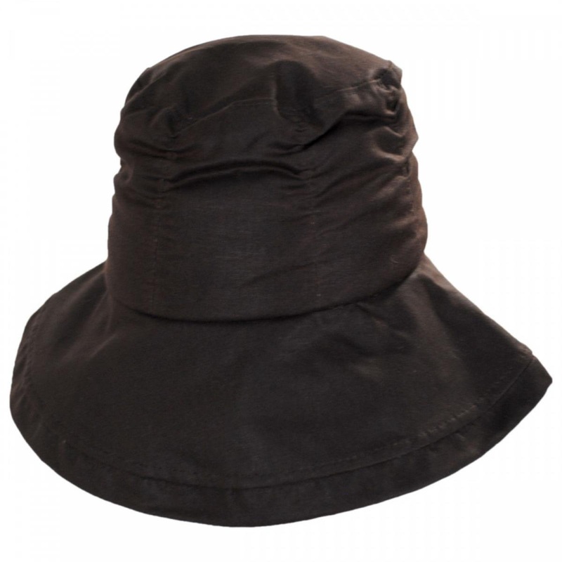 Drizzle British Millerain Waxed Cotton Crushable Rain Hat BROWN S