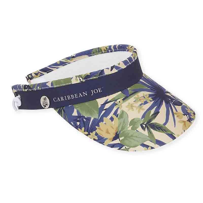 Flora Cotton Sun Visor with Coil – Caribbean Joe Green