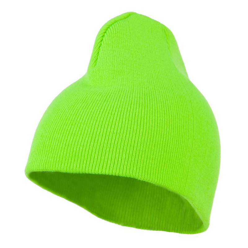 Neon Acrylic MG Short Beanie Green One Size