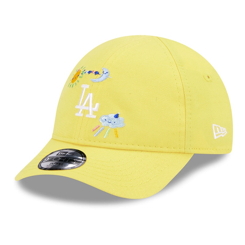New Era Baby 9FORTY L.A. Dodgers Baseball Cap – MLB Starry – Light Yellow Infant 1-Size
