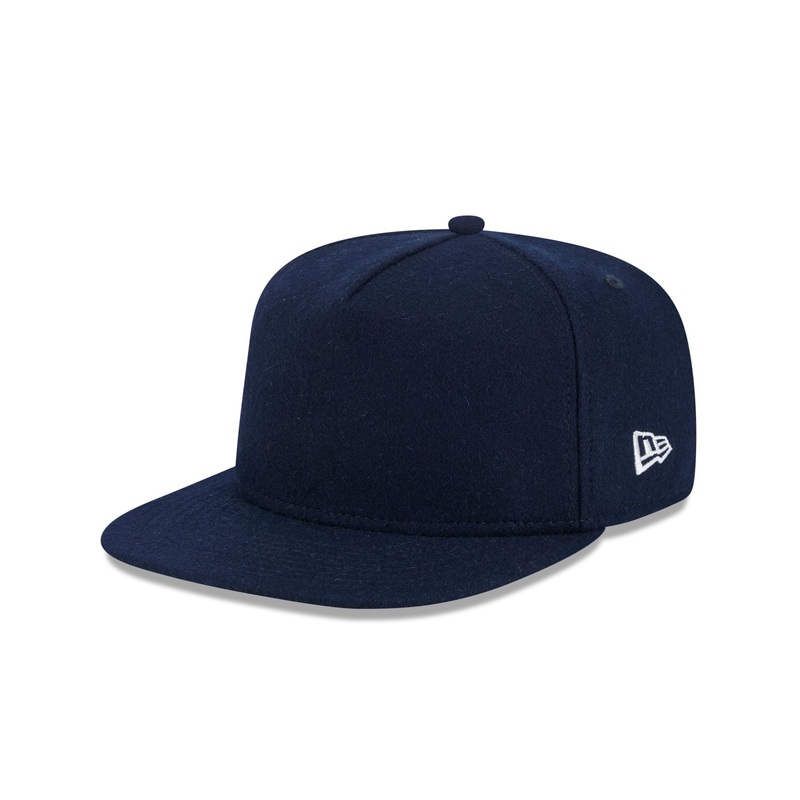 New Era Cap Navy Melton Wool 59FIFTY A-Frame Fitted Hat 7