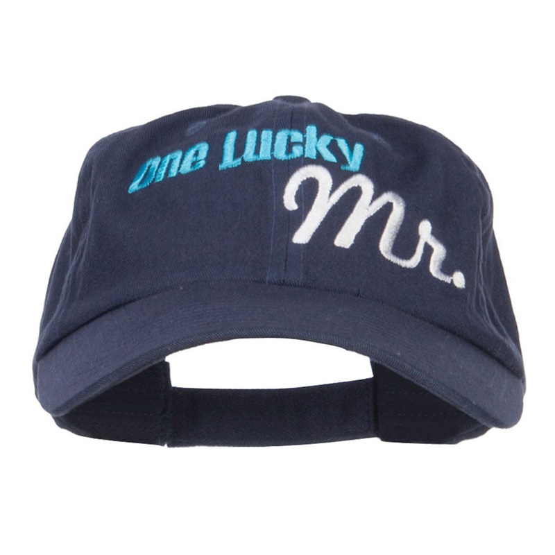 One Lucky Mr Embroidered Low Cap Navy One Size