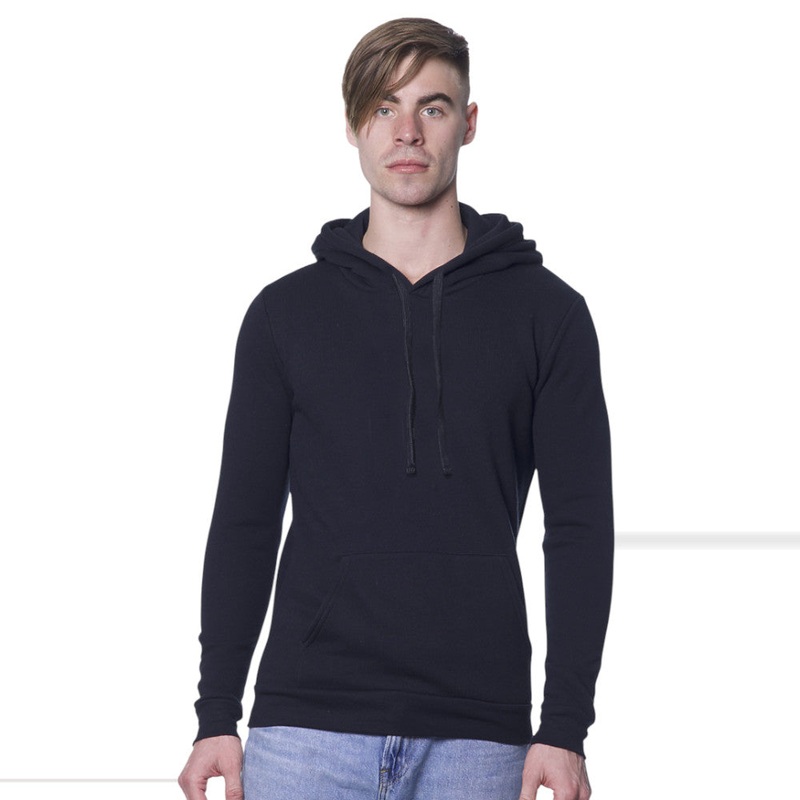 Royal Apparel 11055 Unisex Fashion Terry Pullover Hoodie Made in USA Black XS