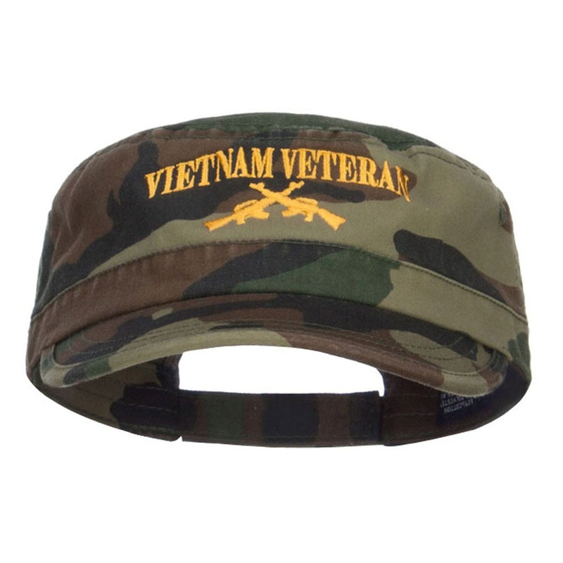 Vietnam Veteran Embroidered Camo Army Cap Camo One Size