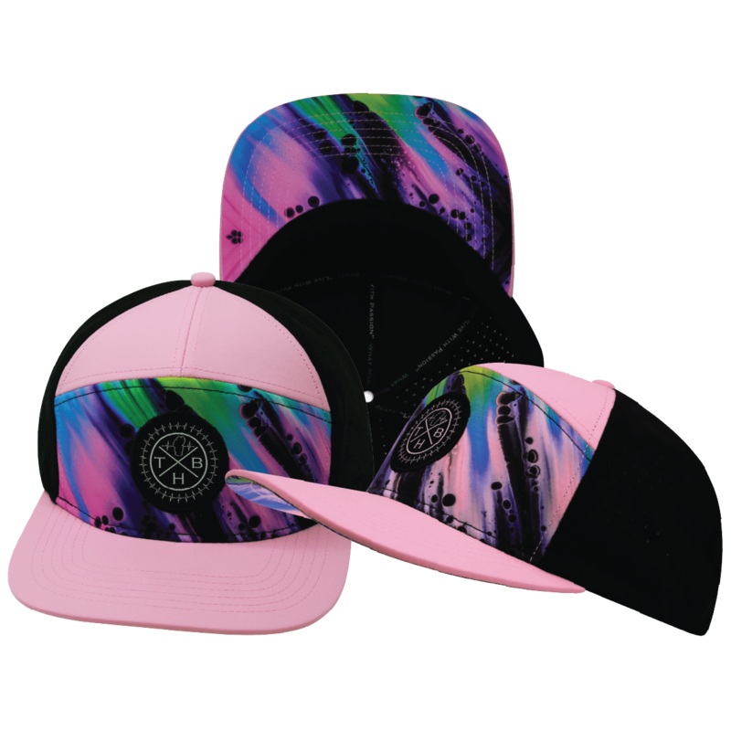 **YOUTH** Color Vibes Hat – Flat Bill – Aurora – Pink / Black – Laser Mesh