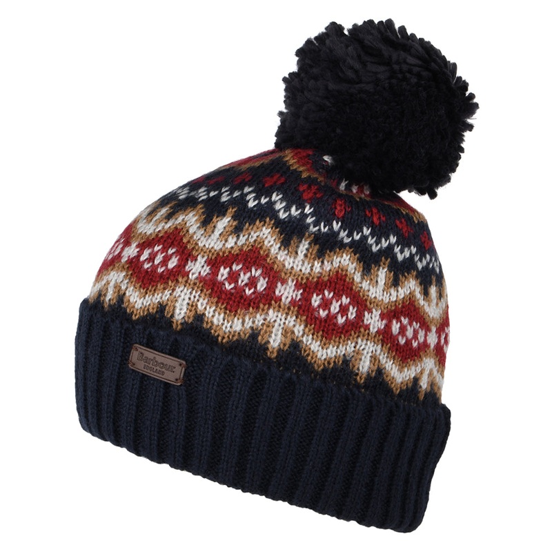Barbour Hats Case Fair Isle Bobble Hat – Navy-Multi 1-Size