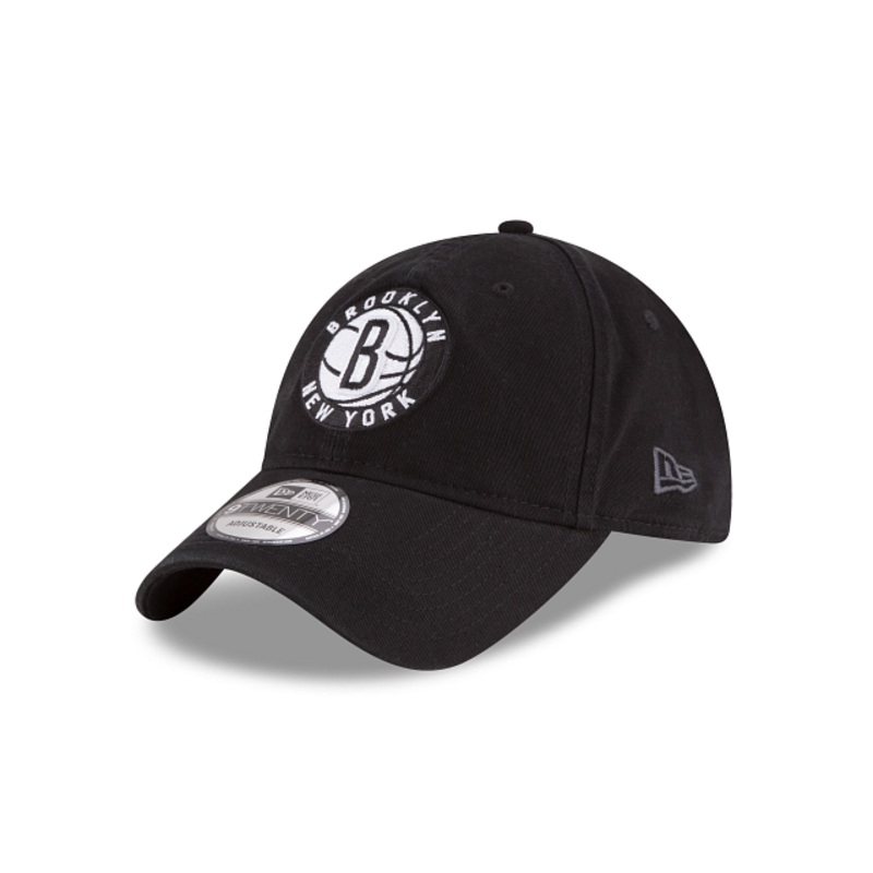 Brooklyn Nets Core Classic Black 9TWENTY Adjustable Hat One Size