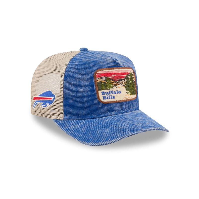 Buffalo Bills Vintage Landscape 9FIFTY A-Frame Trucker Hat One Size
