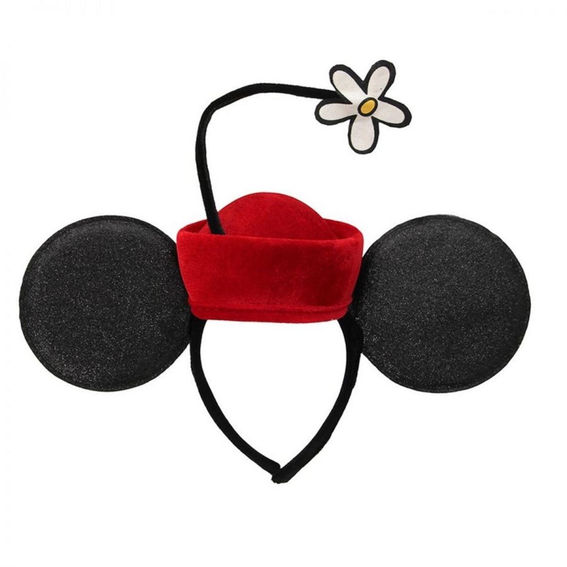 Minnie Vintage Flower Pillbox Headband RED/BLACK ONE SIZE FITS MOST