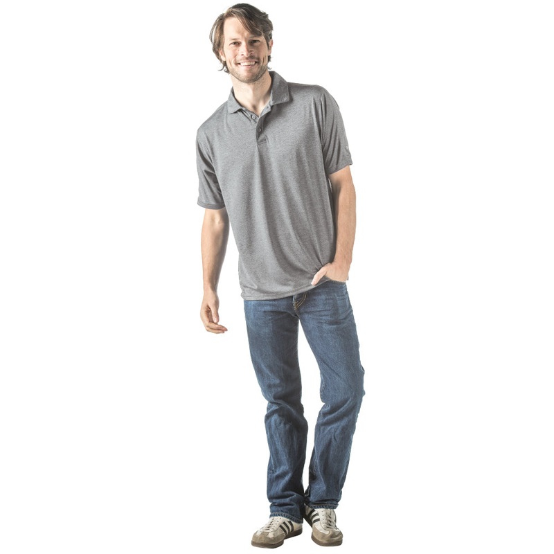 Reebok Men’s Tempo Performance Polo Shirt 7700 Aqua Heather SM